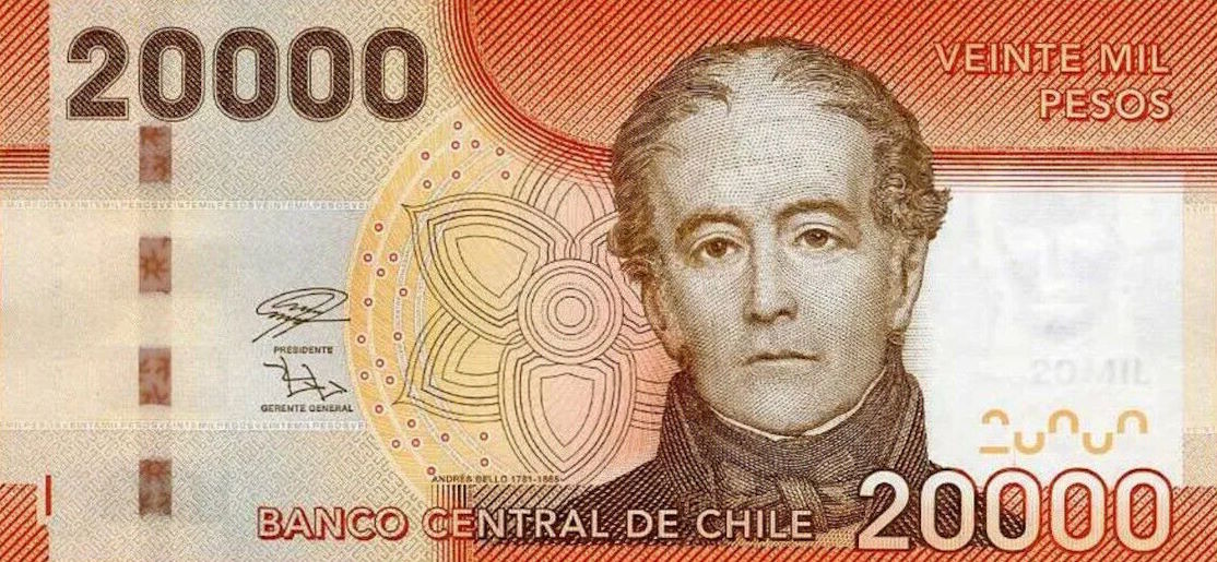 Front of Chile p165k: 20000 Pesos from 2020