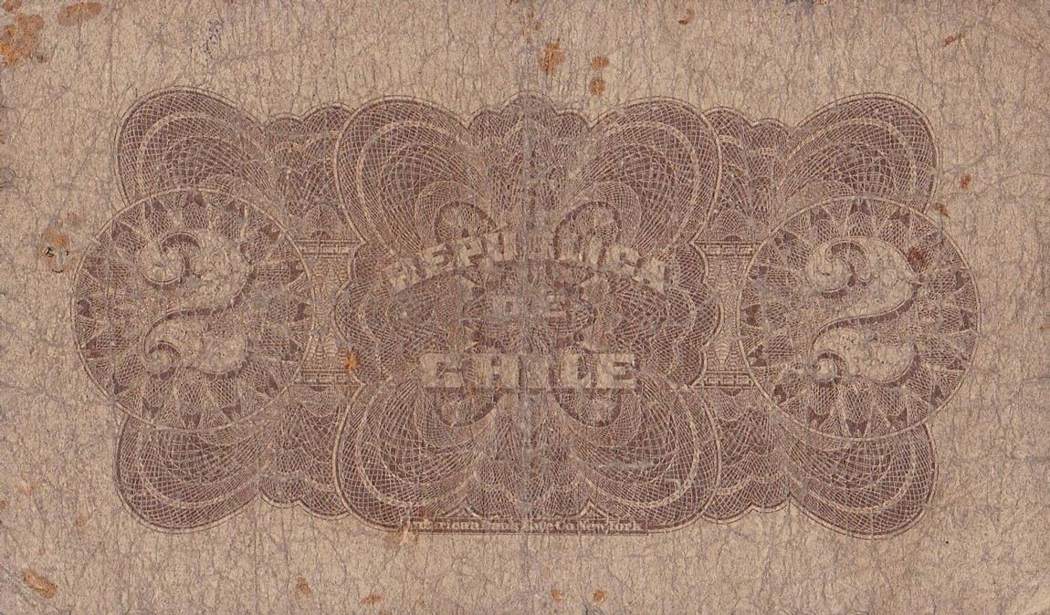 Back of Chile p16a: 2 Pesos from 1898