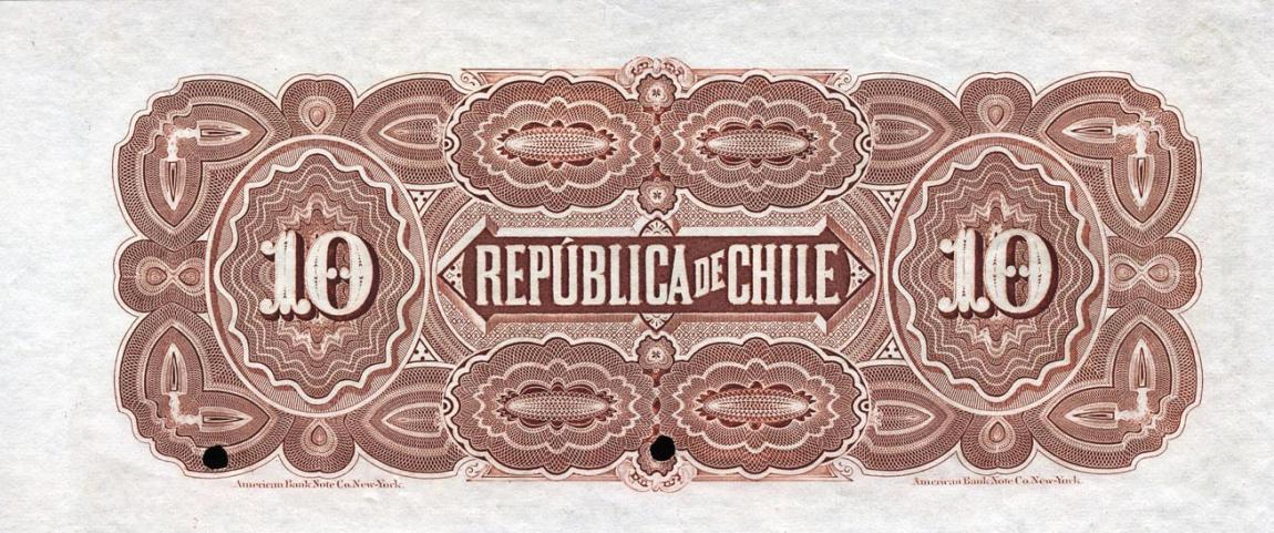 Back of Chile p21s: 10 Pesos from 1905