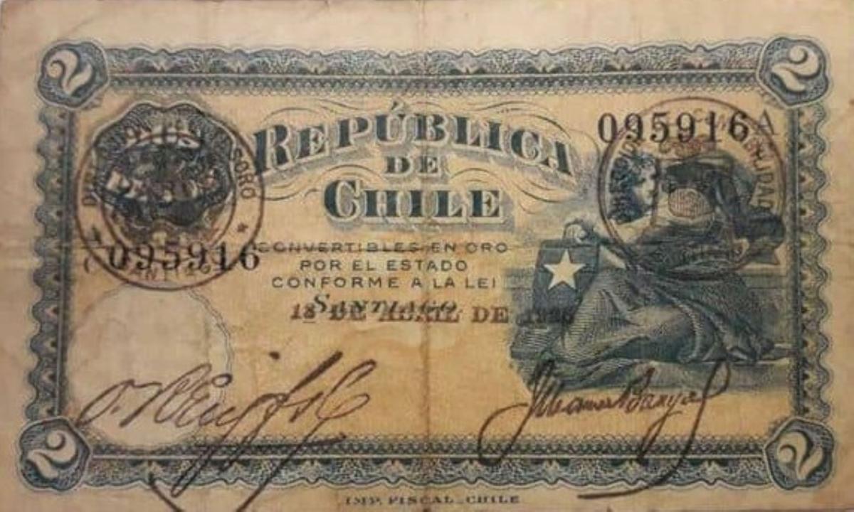 Front of Chile p59b: 2 Pesos from 1922