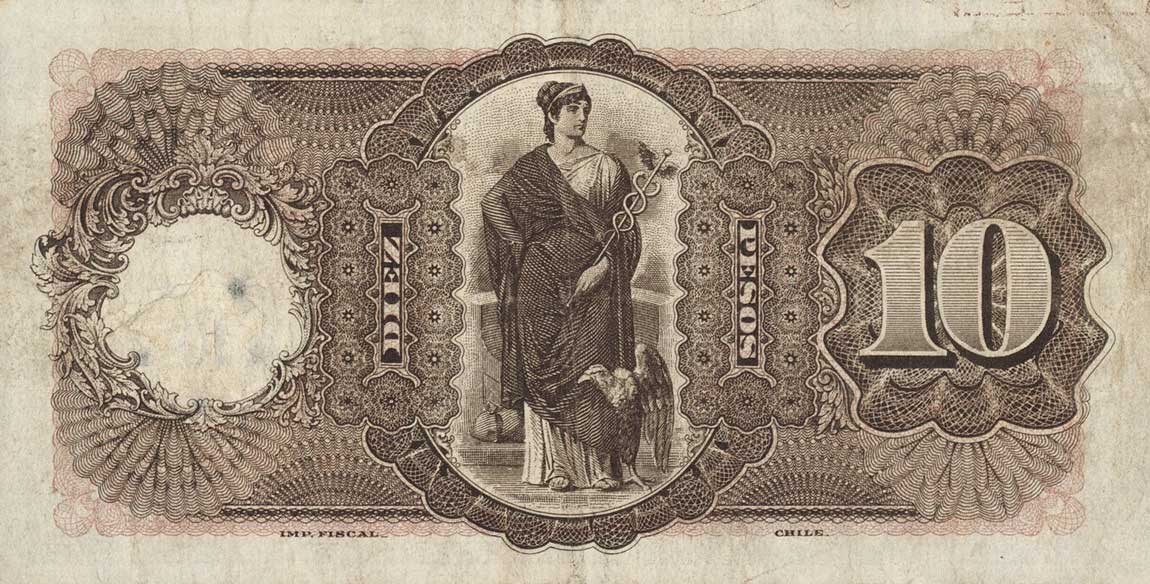Back of Chile p63: 10 Pesos from 1922