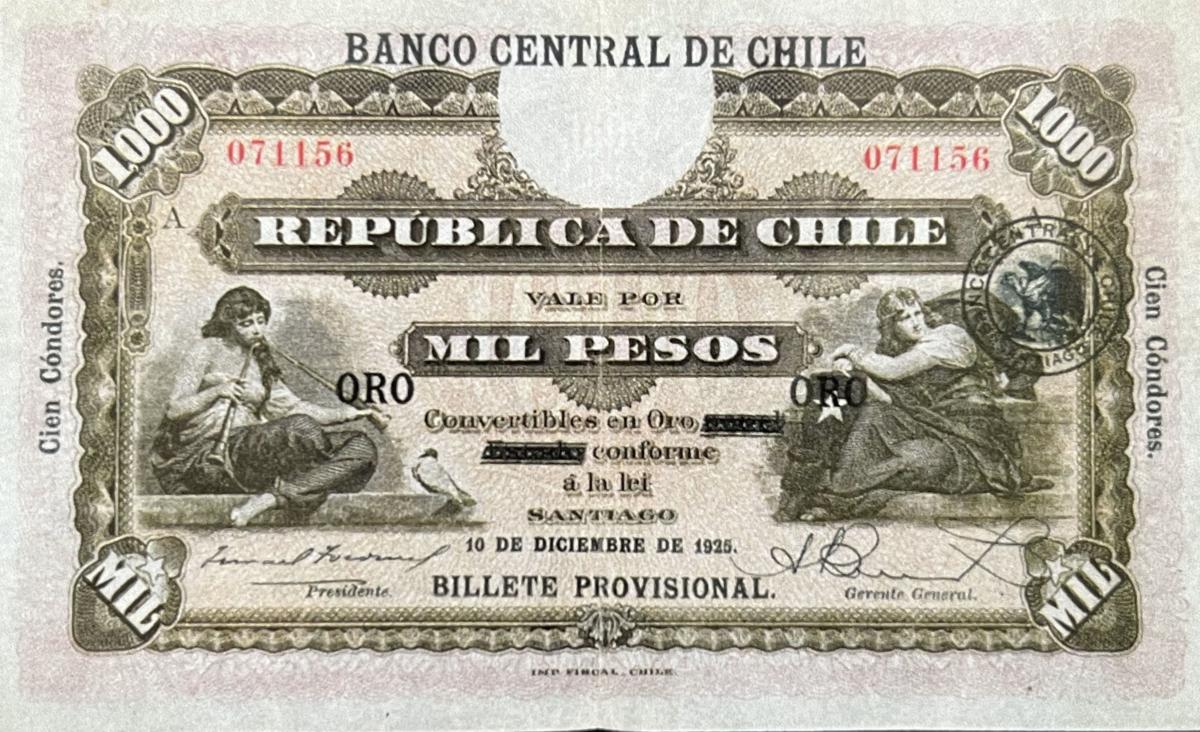 Front of Chile p77: 1000 Pesos from 1925