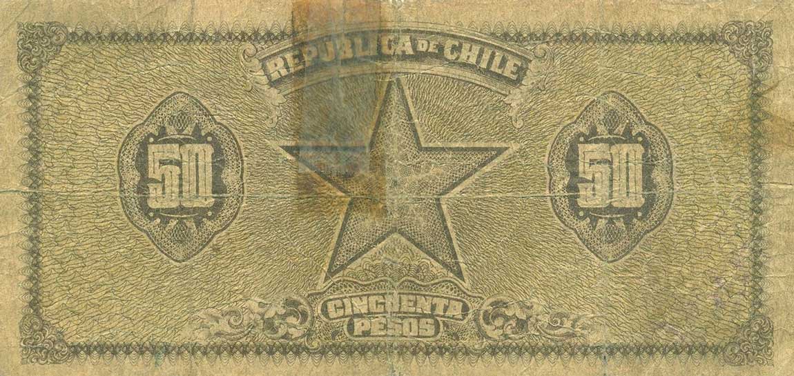 Back of Chile p84a: 50 Pesos from 1927