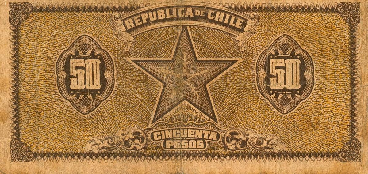 Back of Chile p84b: 50 Pesos from 1928