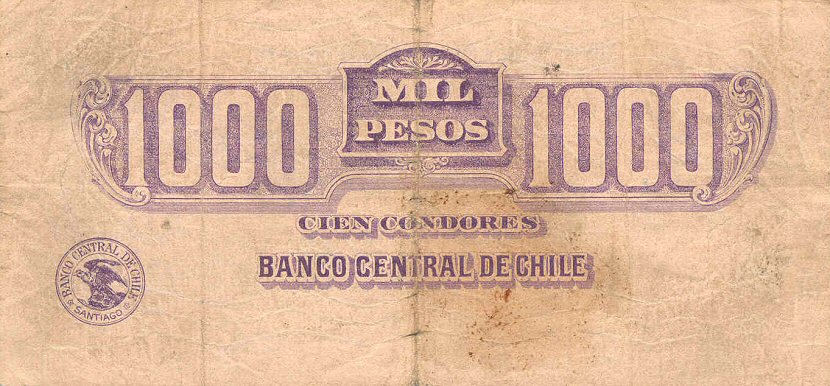 Back of Chile p87: 1000 Pesos from 1929