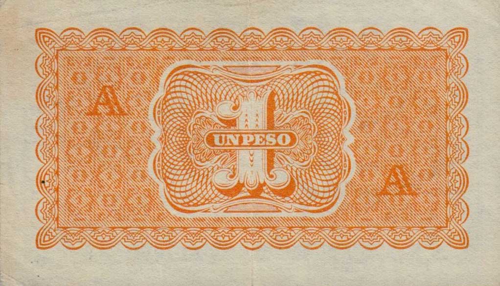 Back of Chile p90a: 1 Peso from 1943