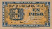 p90b from Chile: 1 Peso from 1943