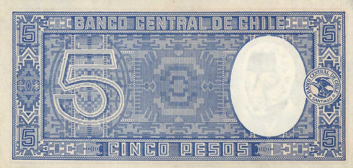 Back of Chile p91a: 5 Pesos from 1932