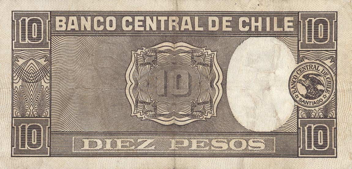 Back of Chile p92a: 10 Pesos from 1931