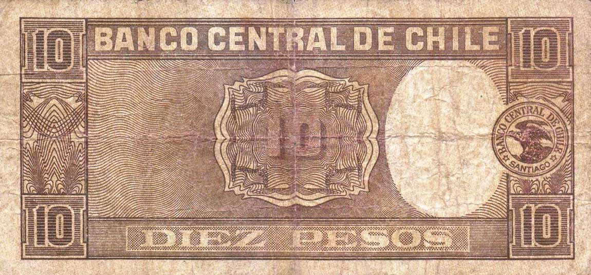 Back of Chile p92c: 10 Pesos from 1933