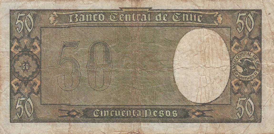 Back of Chile p94c: 50 Pesos from 1942