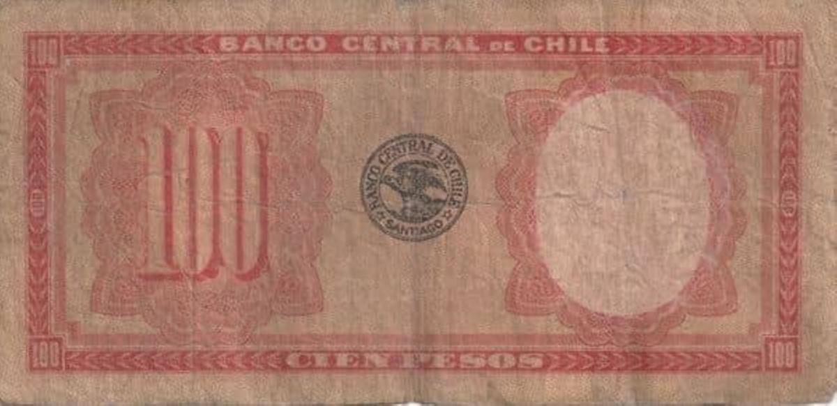 Back of Chile p95: 100 Pesos from 1933