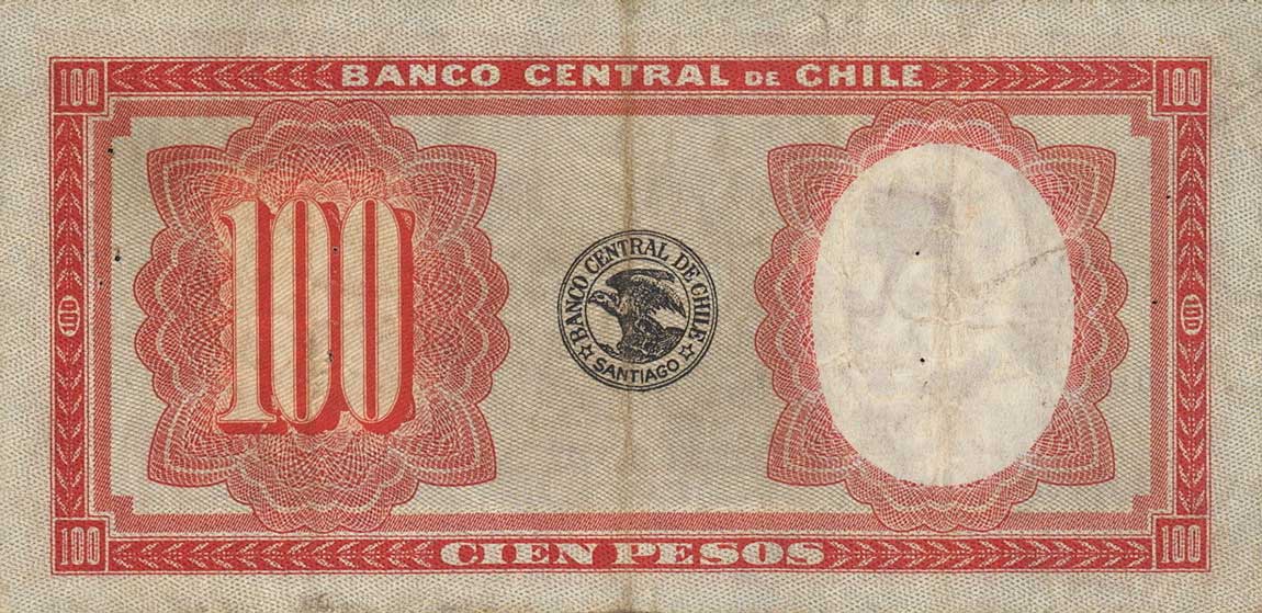 Back of Chile p96: 100 Pesos from 1939