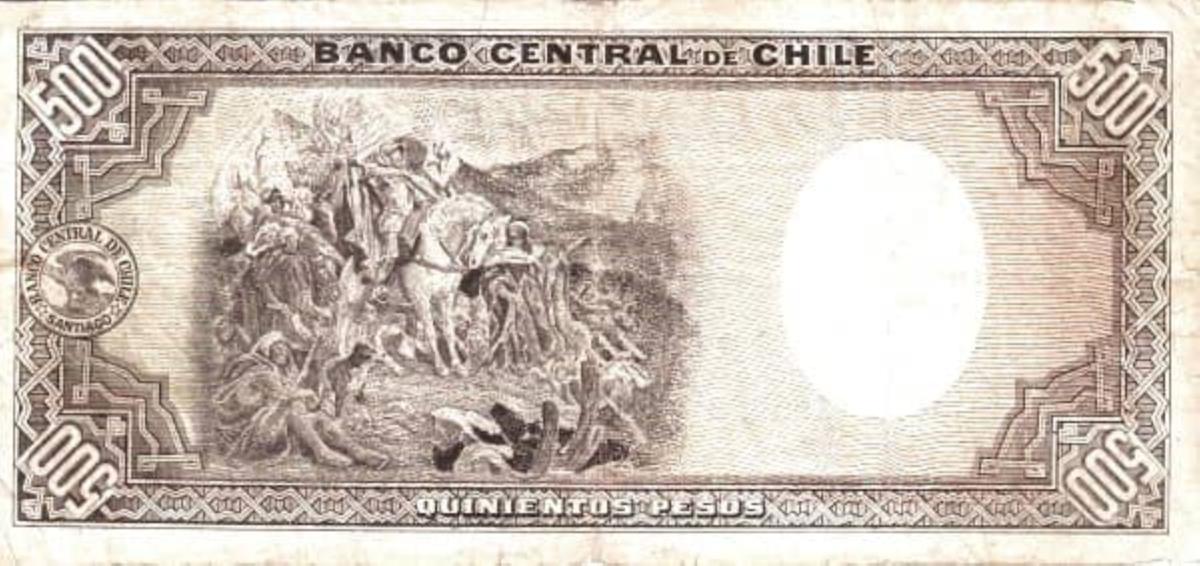 Back of Chile p97: 500 Pesos from 1933