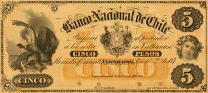 pS122p from Chile: 5 Pesos from 1876