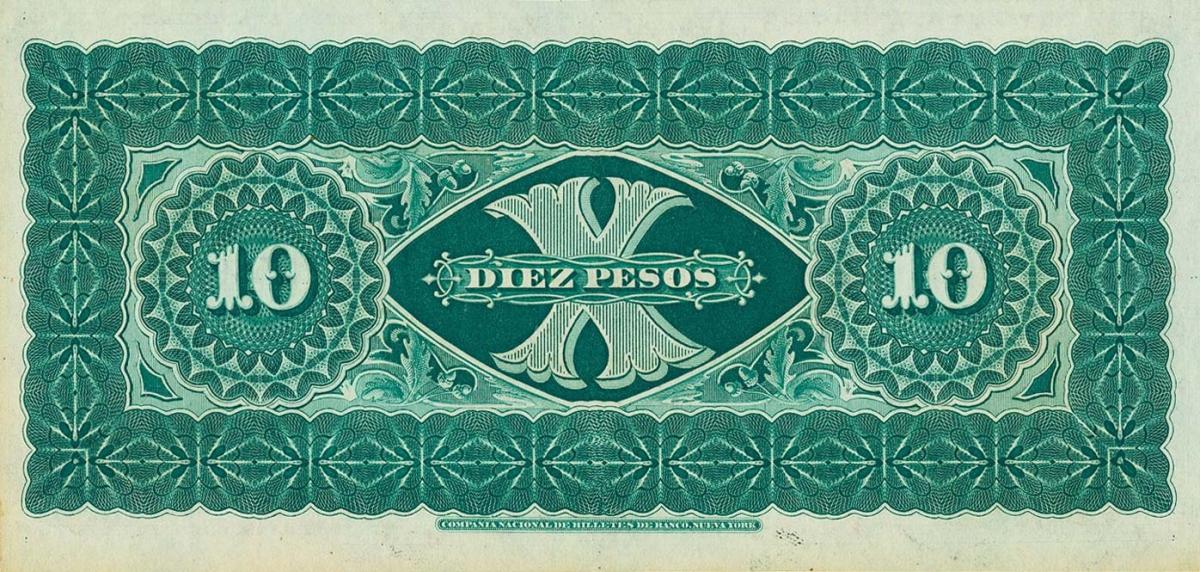 Back of Chile pS363r: 10 Pesos from 1877