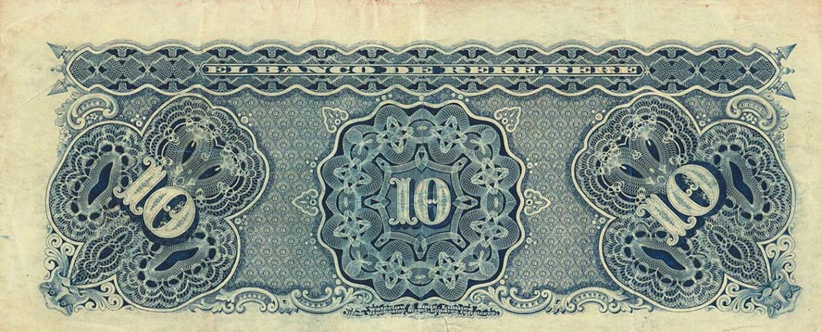 Back of Chile pS388: 10 Pesos from 1890