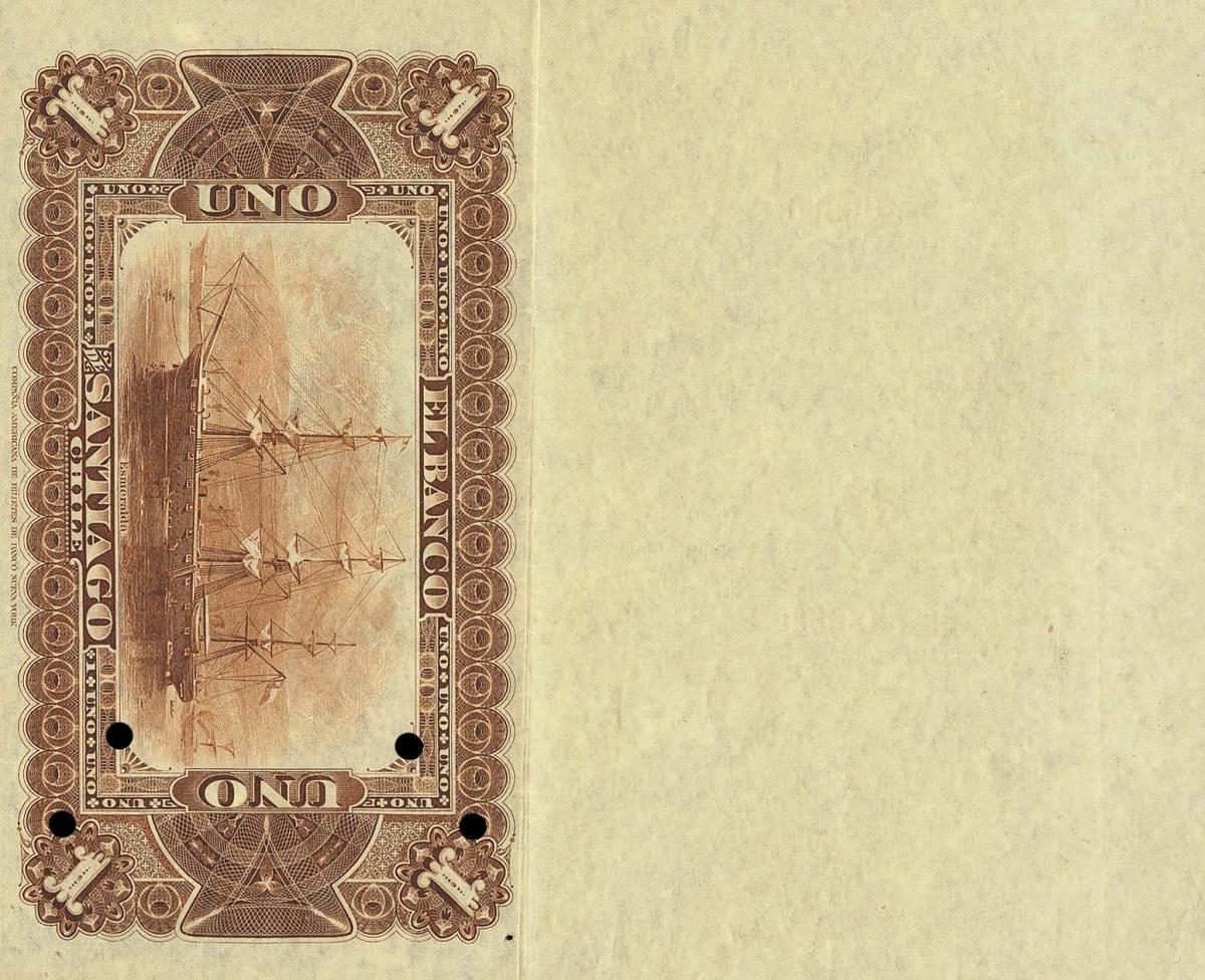 Back of Chile pS411s: 1 Peso from 1886