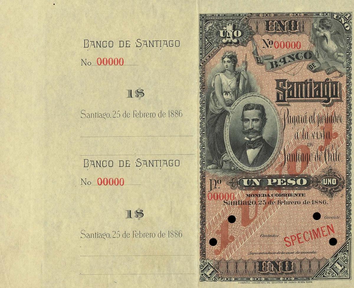 Front of Chile pS411s: 1 Peso from 1886