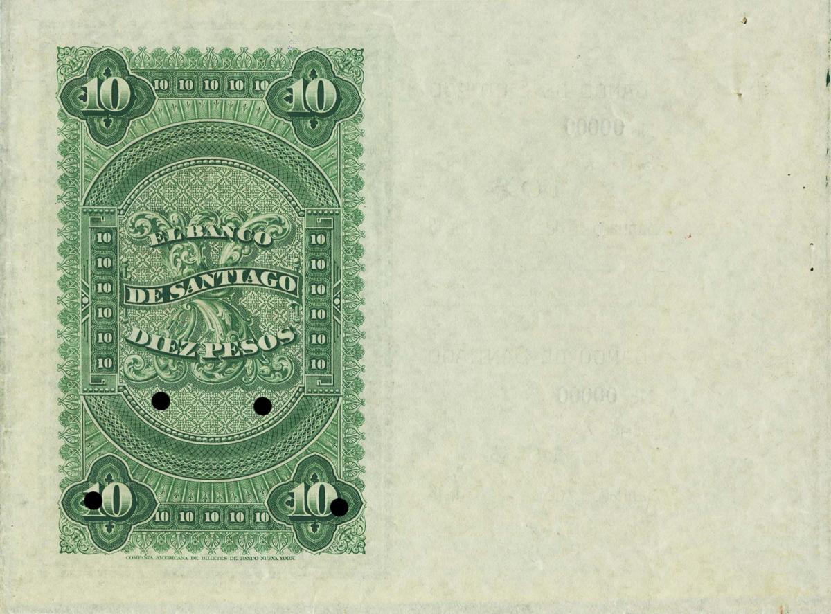 Back of Chile pS414s: 10 Pesos from 1883