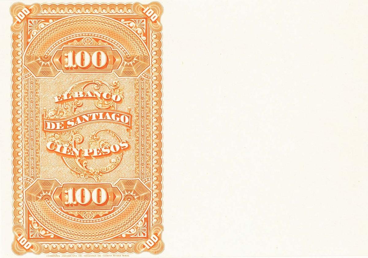 Back of Chile pS417p: 100 Pesos from 1884