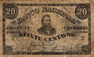 p122 from Colombia: 20 Centavos from 1876