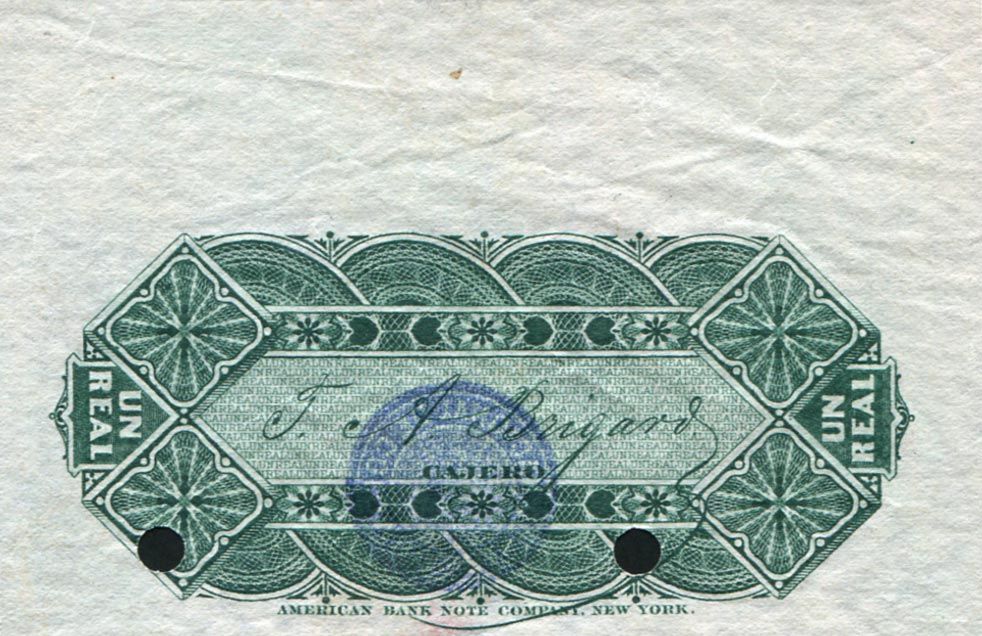 Back of Colombia p182s: 10 Centavos from 1885