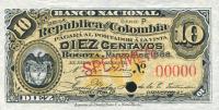 p211s from Colombia: 10 Centavos from 1888