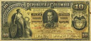 p216a from Colombia: 10 Pesos from 1888