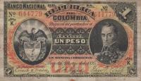 p234a from Colombia: 1 Peso from 1895