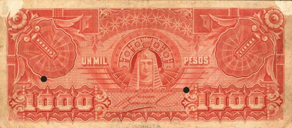 Back of Colombia p241: 1000 Pesos from 1895