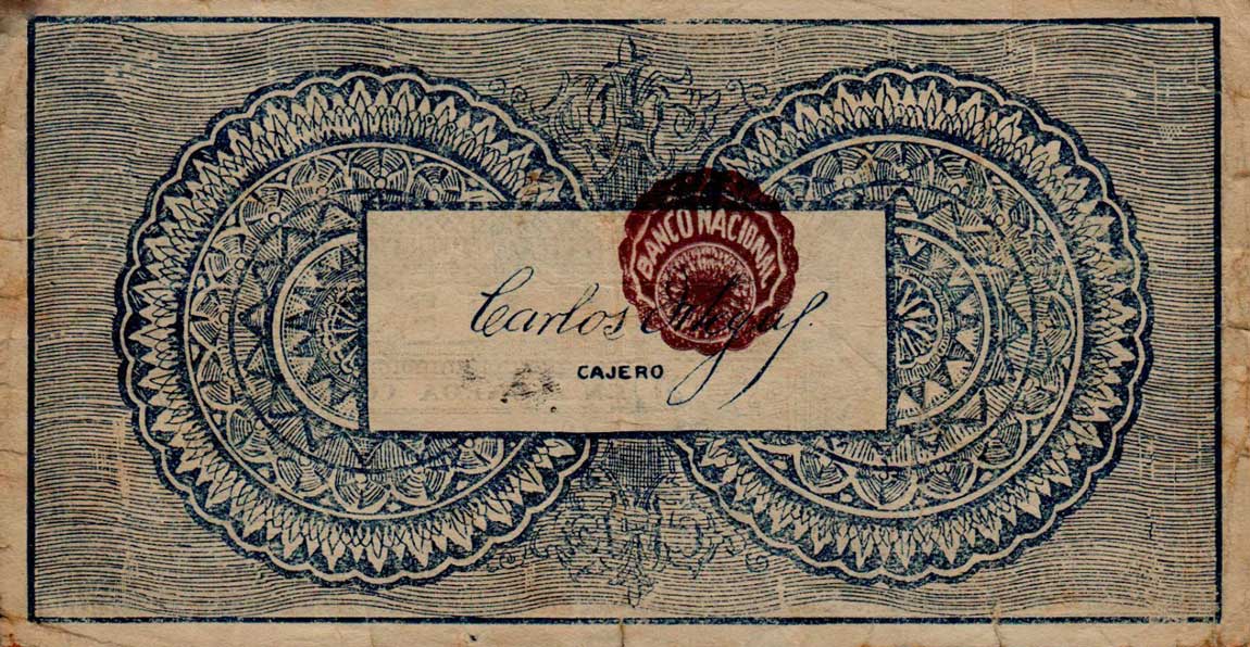 Back of Colombia p252: 2 Pesos from 1899