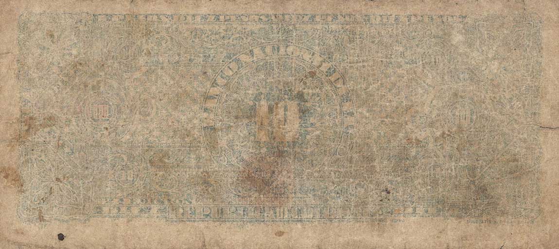 Back of Colombia p275: 10 Pesos from 1900