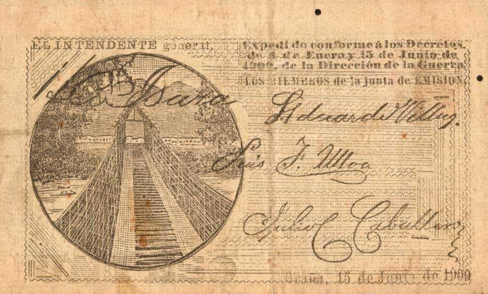 Back of Colombia p295A: 1 Peso from 1900