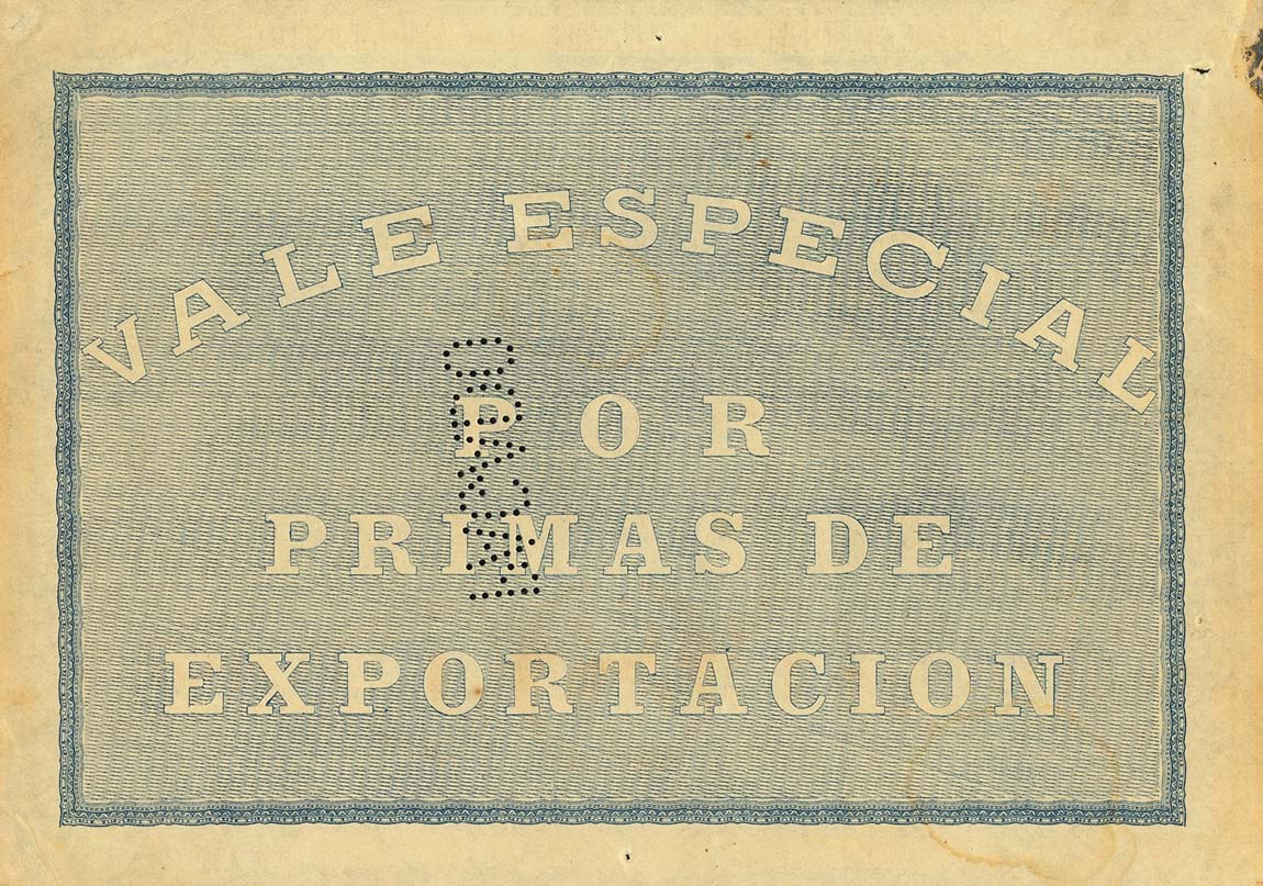 Back of Colombia p300: 1 Peso from 1908