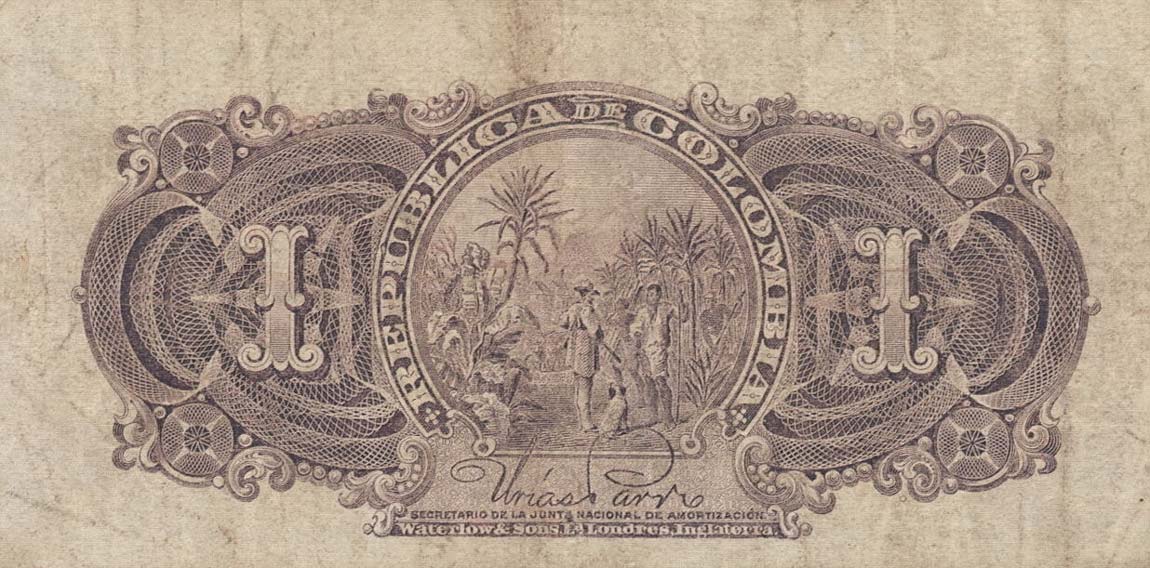 Back of Colombia p309: 1 Peso from 1904