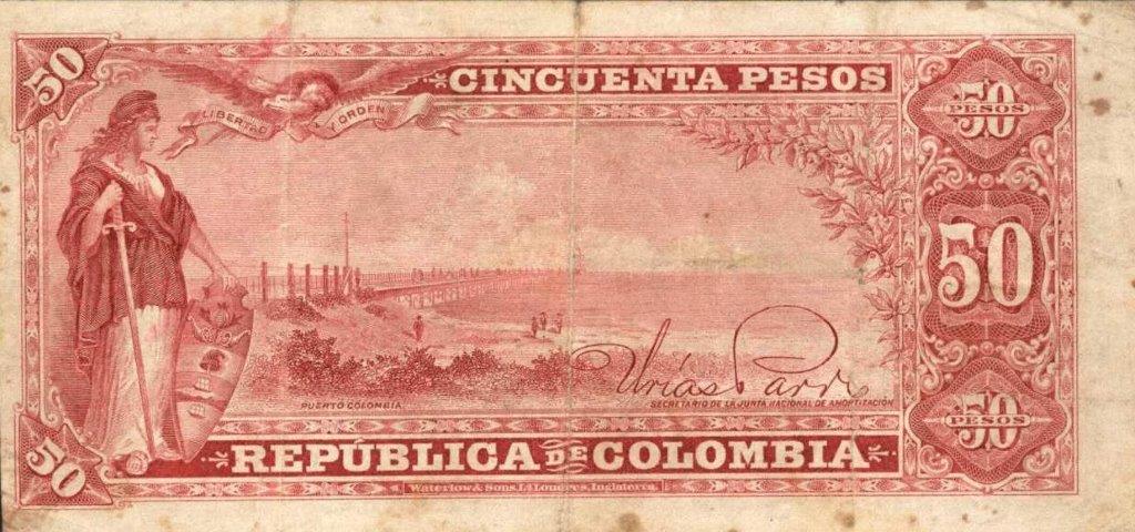 Back of Colombia p314: 50 Pesos from 1904