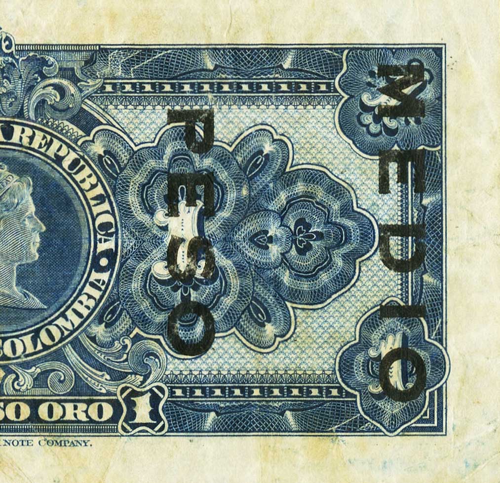 Back of Colombia p397c: 0.5 Peso from 1946