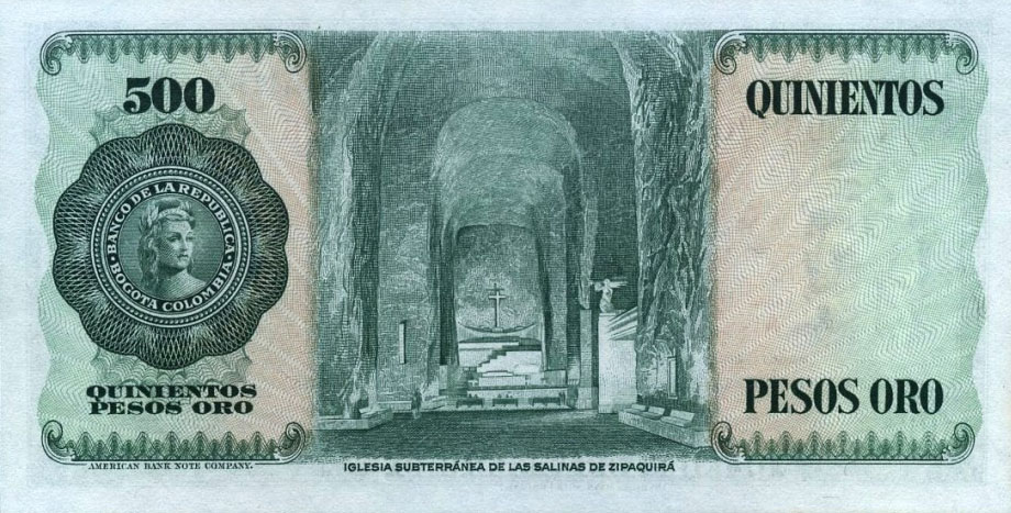 Back of Colombia p411b: 500 Pesos Oro from 1971