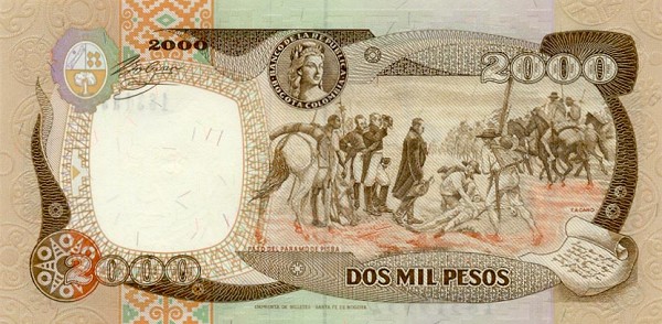 Back of Colombia p439b: 2000 Pesos from 1994