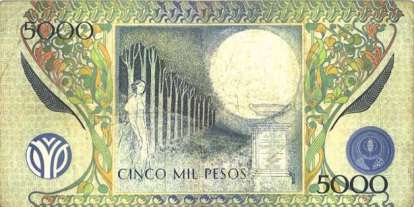 Back of Colombia p442a: 5000 Pesos from 1995