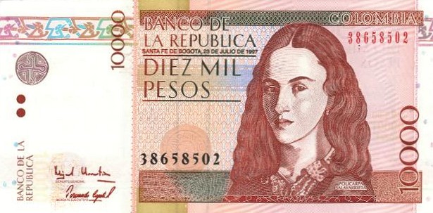 Front of Colombia p444a: 10000 Pesos from 1995