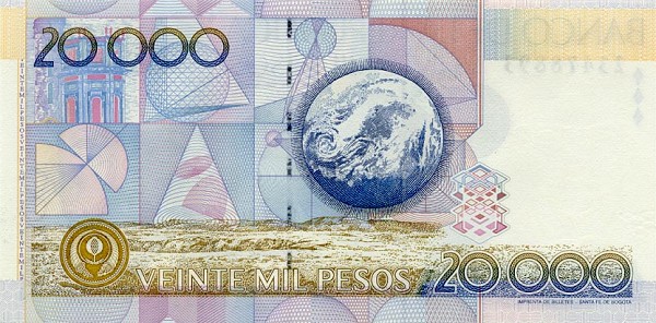 Back of Colombia p448a: 20000 Pesos from 1996