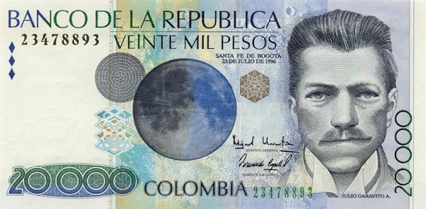 Front of Colombia p448a: 20000 Pesos from 1996