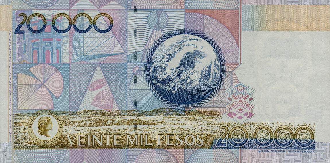 Back of Colombia p448e: 20000 Pesos from 2000