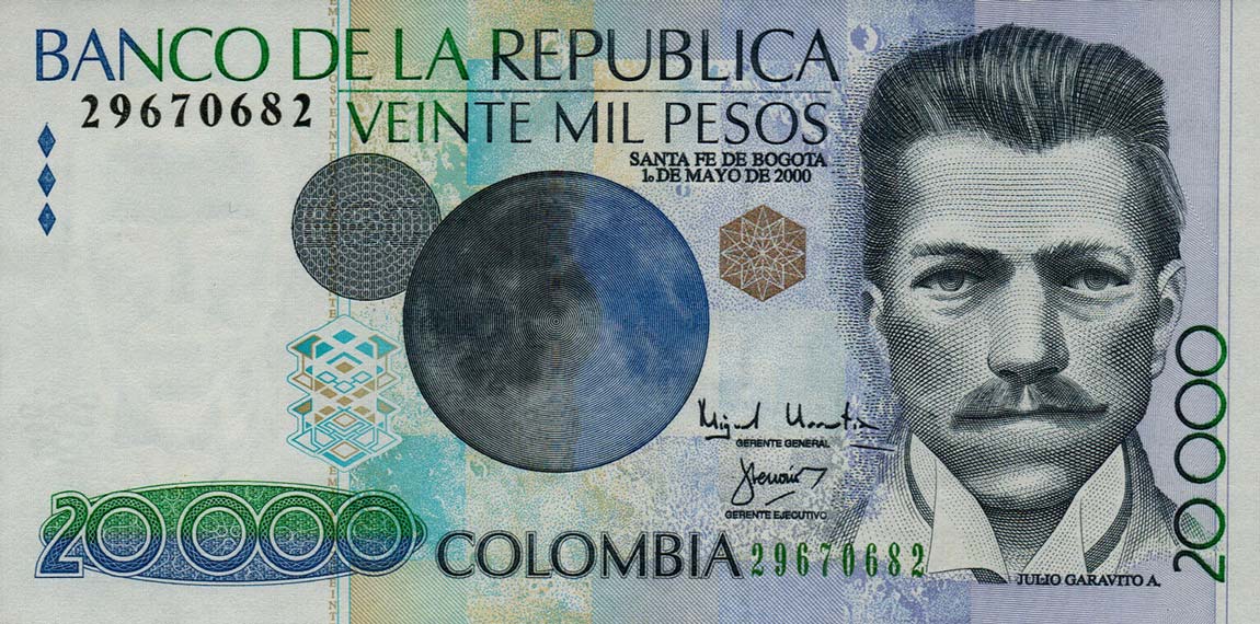 Front of Colombia p448e: 20000 Pesos from 2000