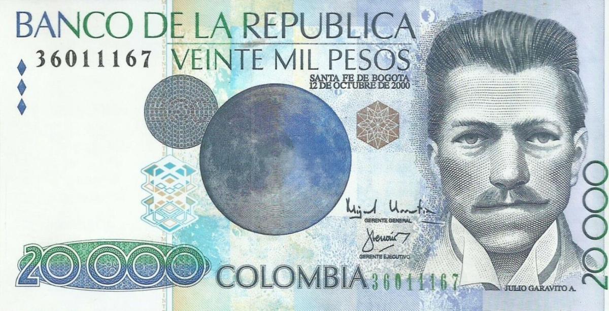 Front of Colombia p448f: 20000 Pesos from 2000