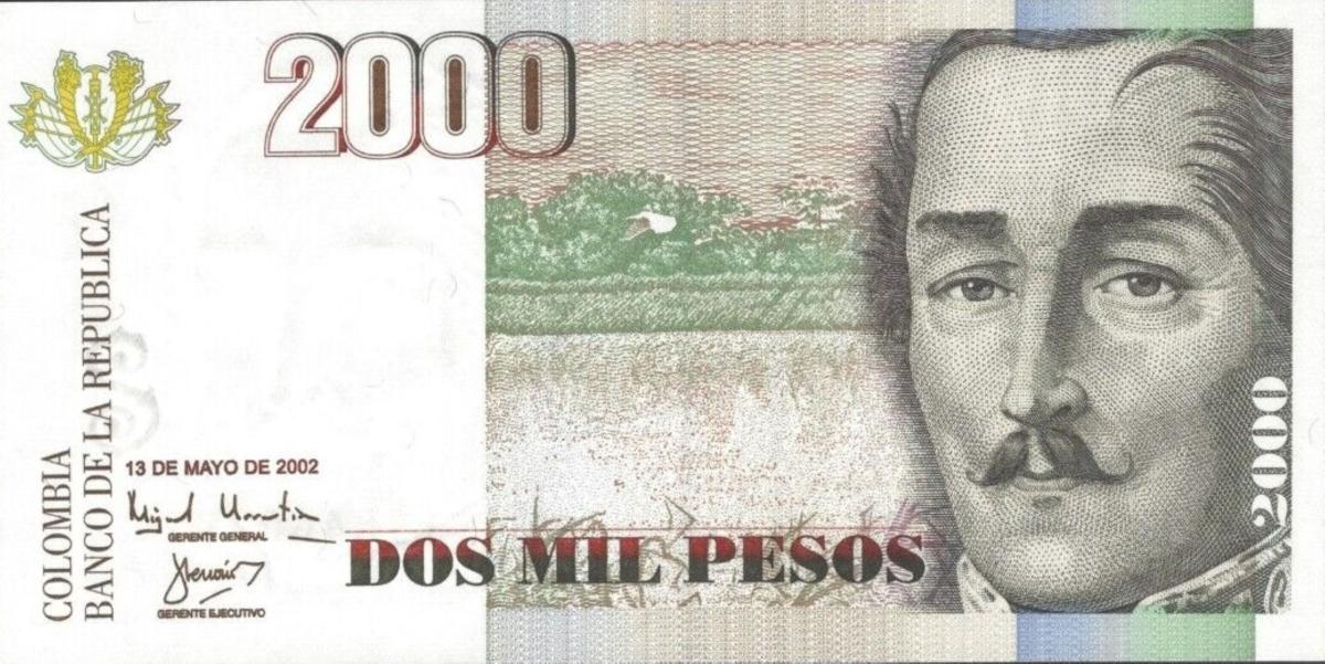 Front of Colombia p451f: 2000 Pesos from 2002