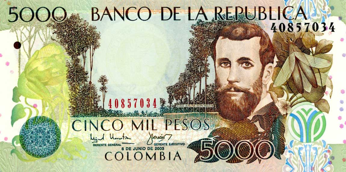 Front of Colombia p452d: 5000 Pesos from 2003