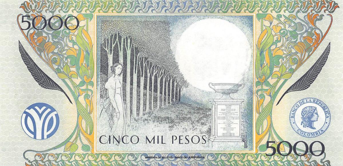 Back of Colombia p452f: 5000 Pesos from 2005